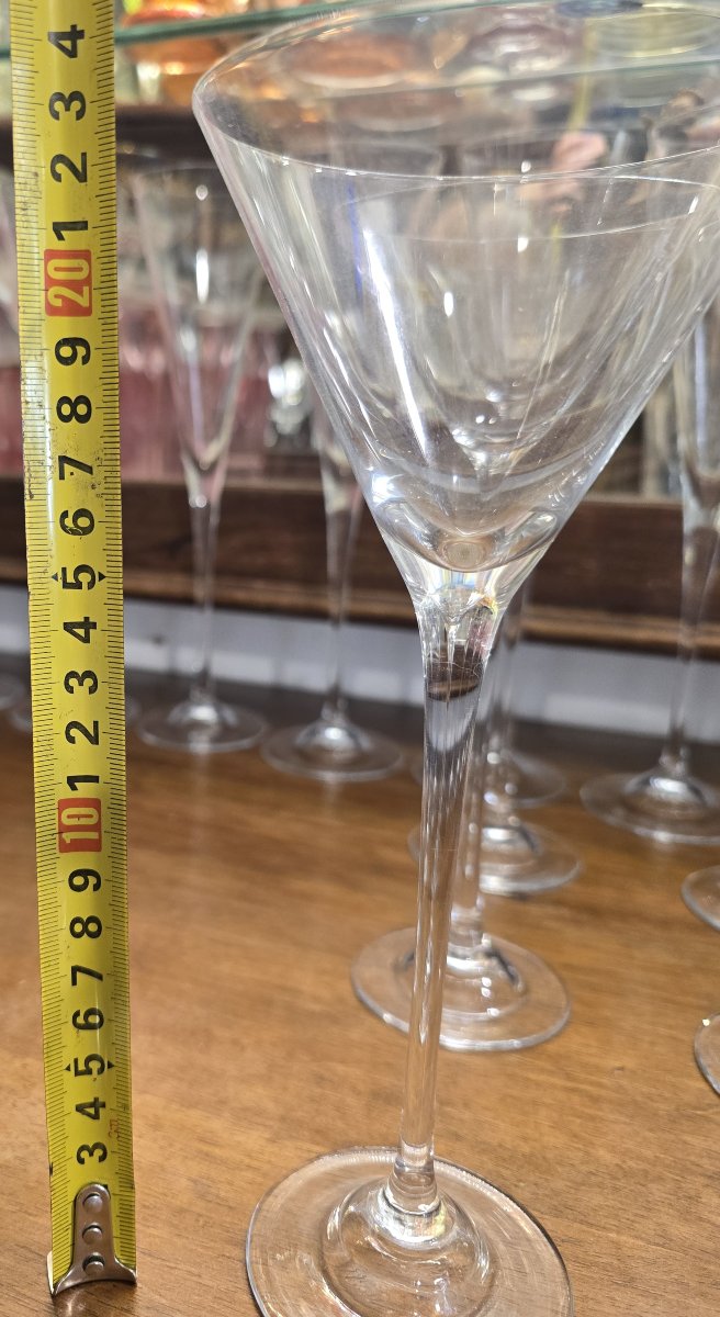 Service de verres en cristal – 38  pièces, ligne épurée, vers 1980-photo-2