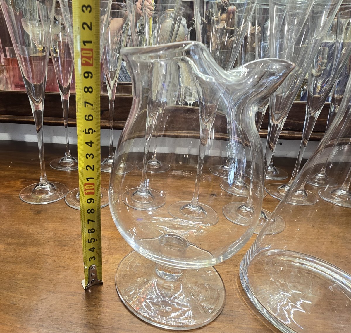 Service de verres en cristal – 38  pièces, ligne épurée, vers 1980-photo-5