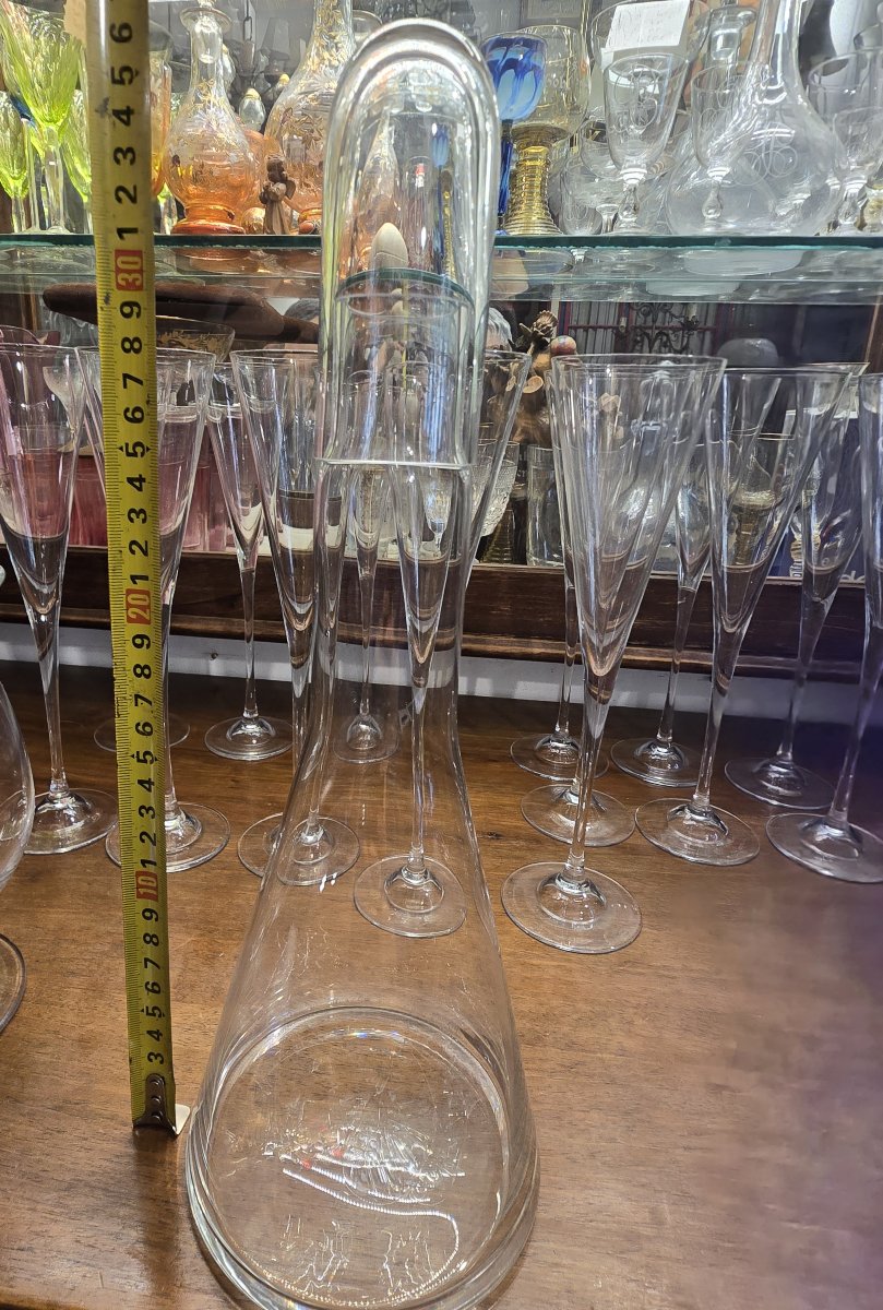 Service de verres en cristal – 38  pièces, ligne épurée, vers 1980-photo-6