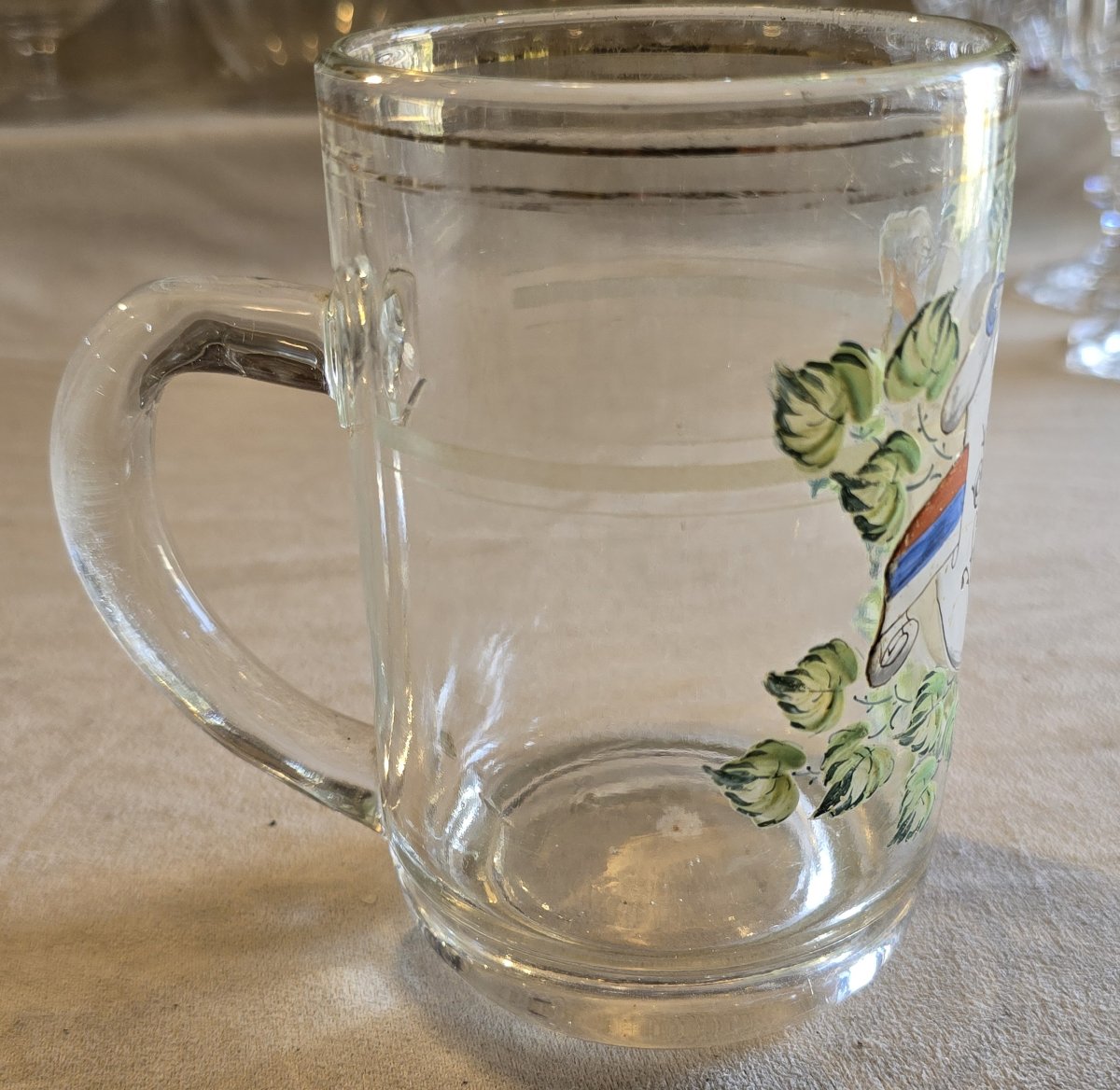 Antique Beer Mug Decorated With Enamel And Engraving, Late 19th Century-photo-3