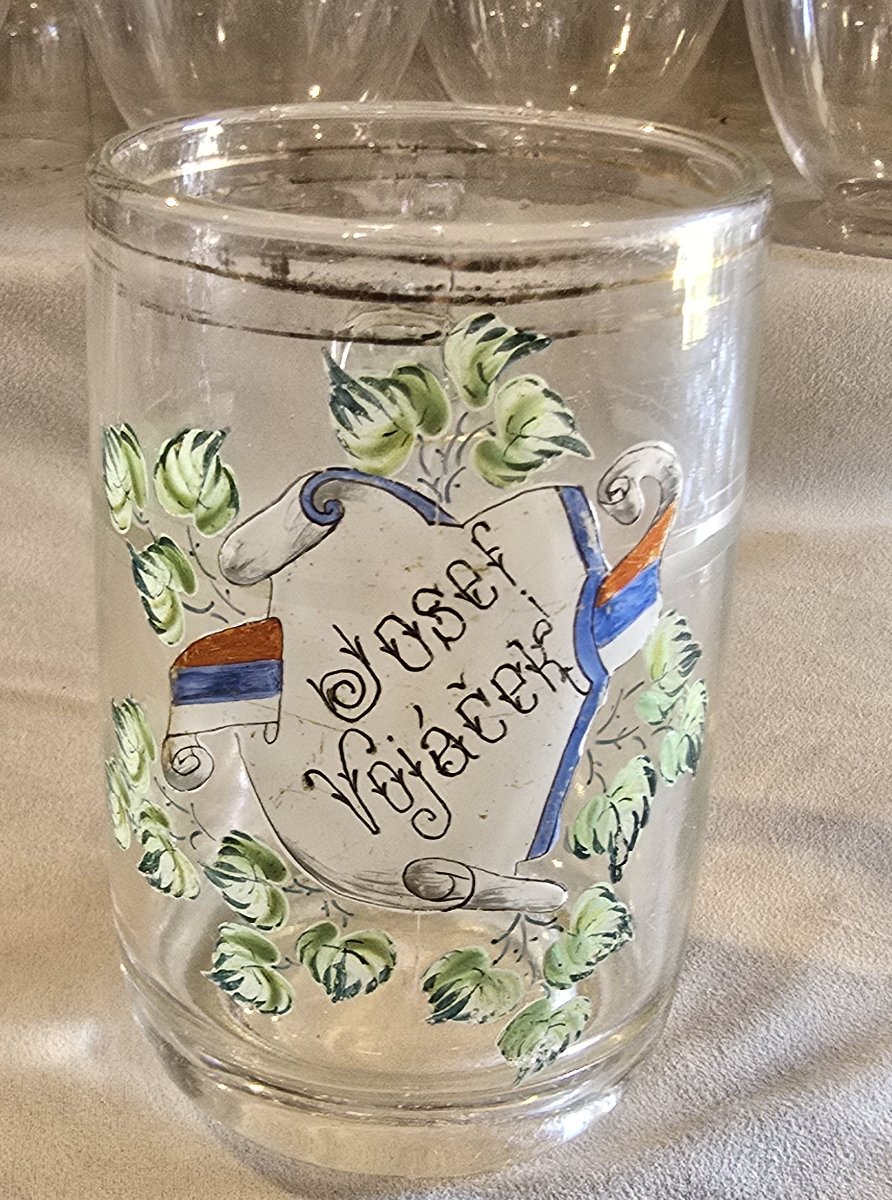 Antique Beer Mug Decorated With Enamel And Engraving, Late 19th Century