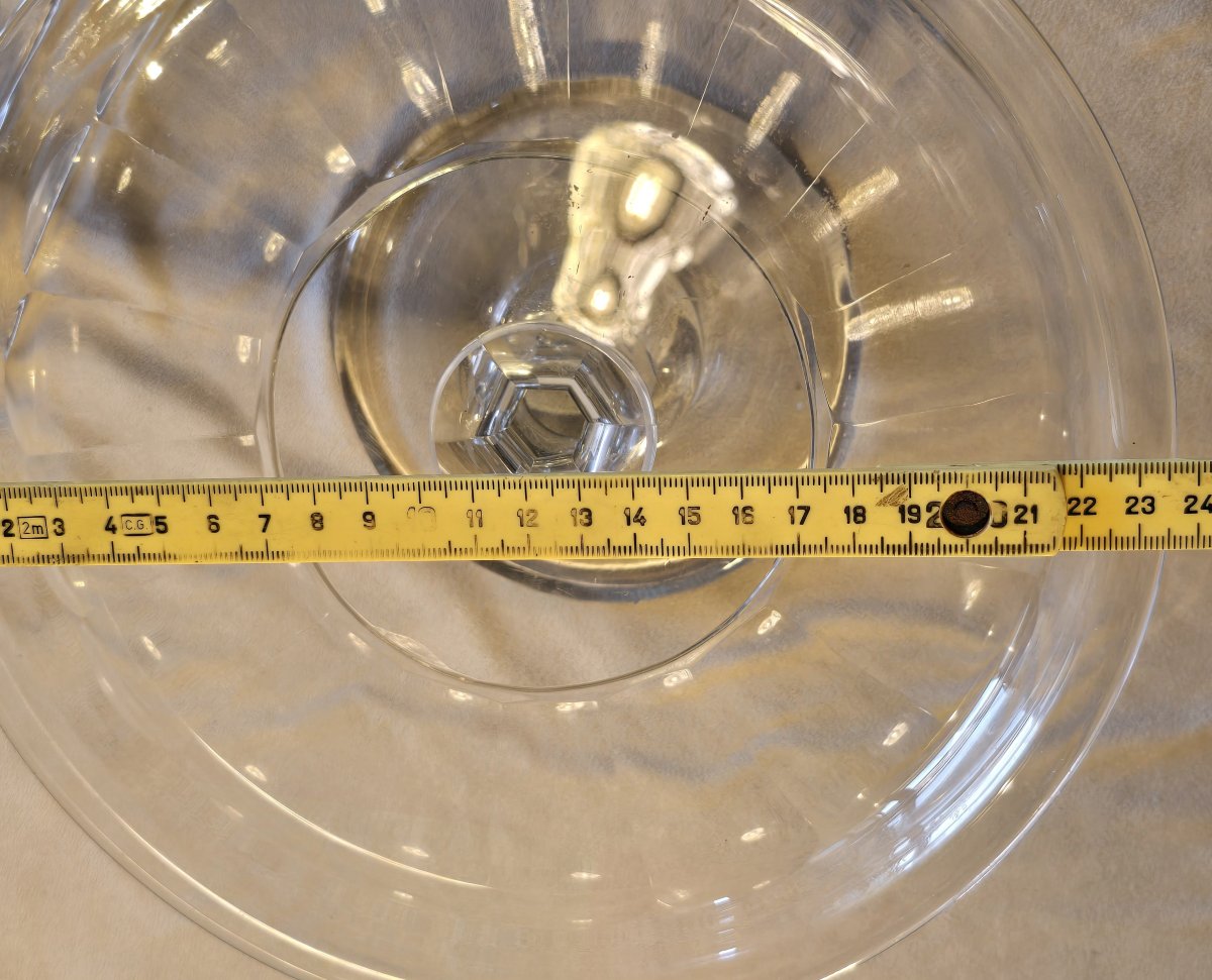 Paire d'anciens présentoirs sur pied en cristal taillé,  début du XXᵉ siècle-photo-5