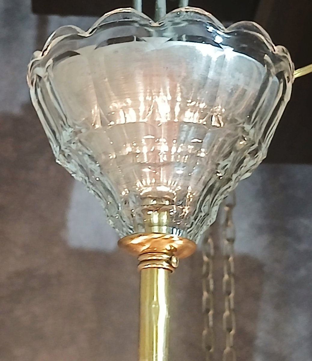 Italian Stained-glass Chandelier From The 1940s-photo-3