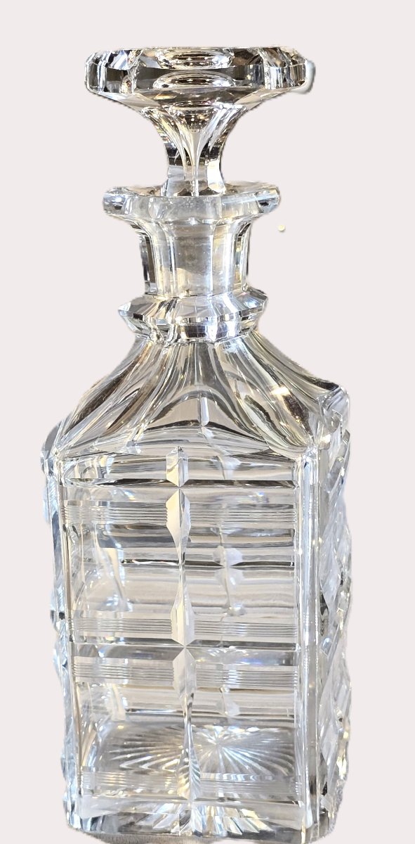 Ancienne carafe à liqueur en cristal taillé, Europe centrale  vers 1920-1940-photo-2