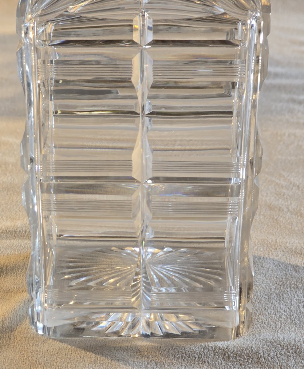 Ancienne carafe à liqueur en cristal taillé, Europe centrale  vers 1920-1940-photo-3