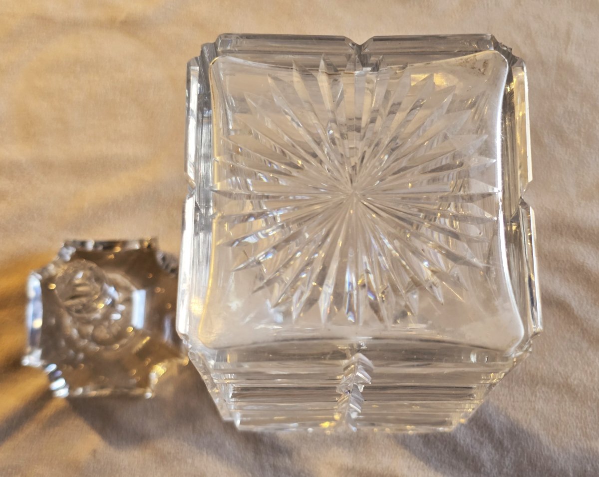 Ancienne carafe à liqueur en cristal taillé, Europe centrale  vers 1920-1940-photo-2