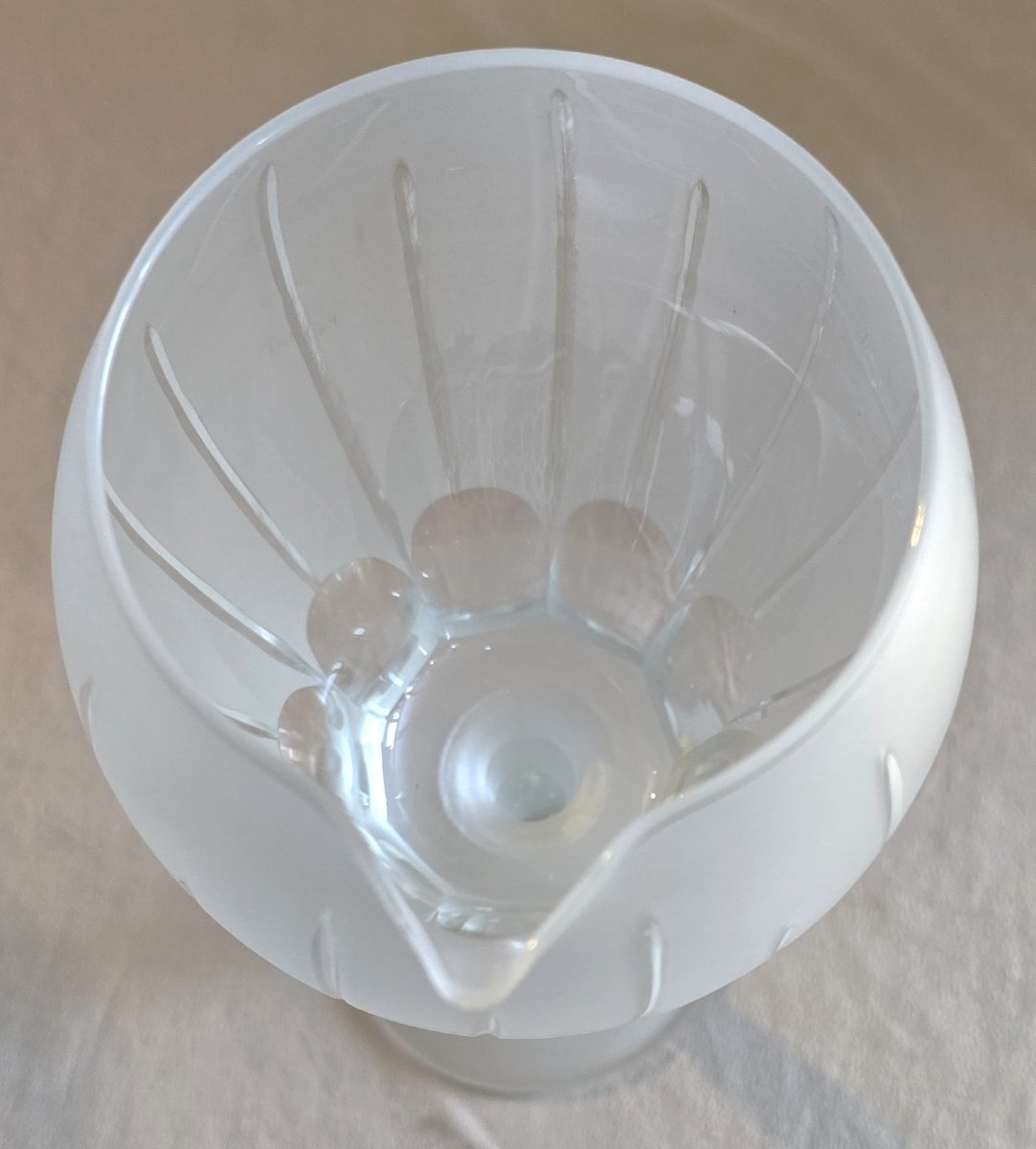 Antique Jug Made Of Satin-finished And Polished Crystal, Central Europe, Circa 1960–1970.-photo-3