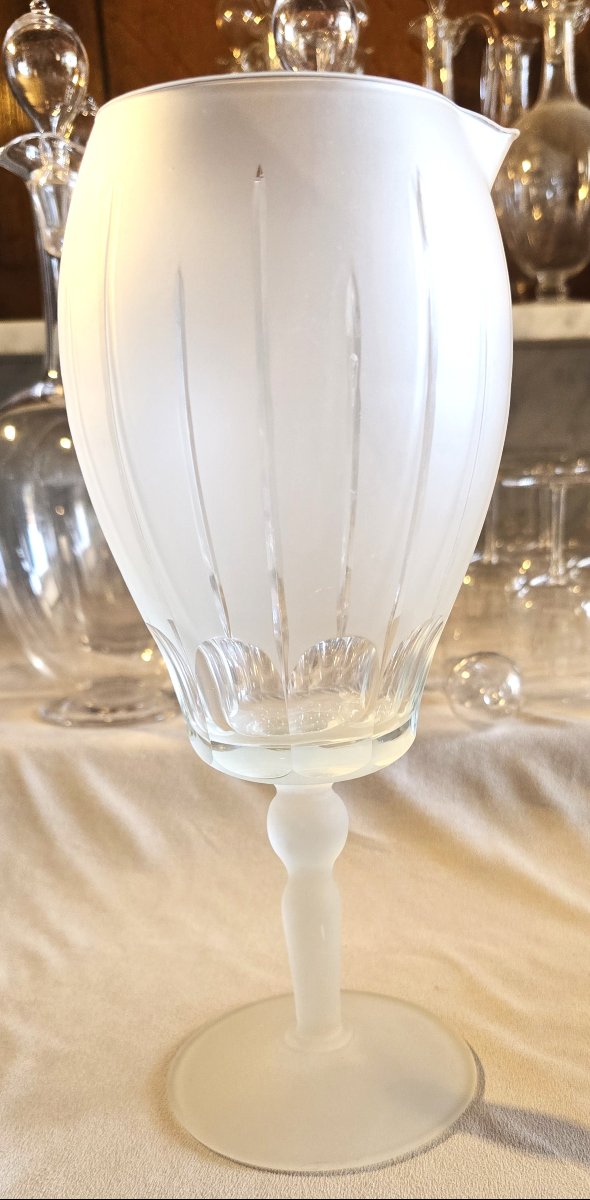 Antique Jug Made Of Satin-finished And Polished Crystal, Central Europe, Circa 1960–1970.