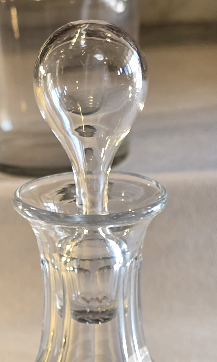 Ancienne carafe à liqueur en cristal gravé – vers 1920–1940-photo-3