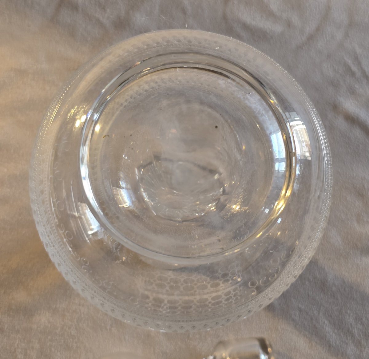 Ancienne carafe à liqueur en cristal gravé – vers 1920–1940-photo-5