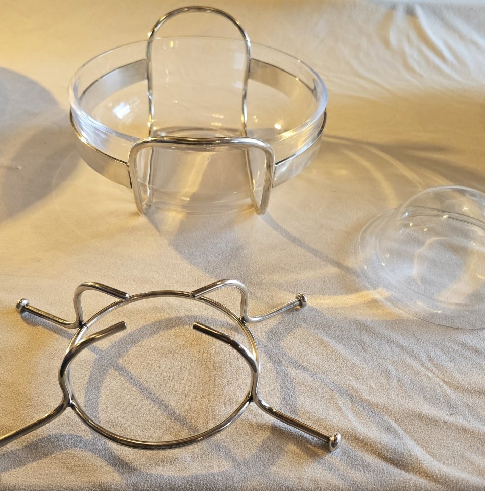 Silver-plated Metal Caviar Dish, Pm Italy, Circa 1980-photo-4
