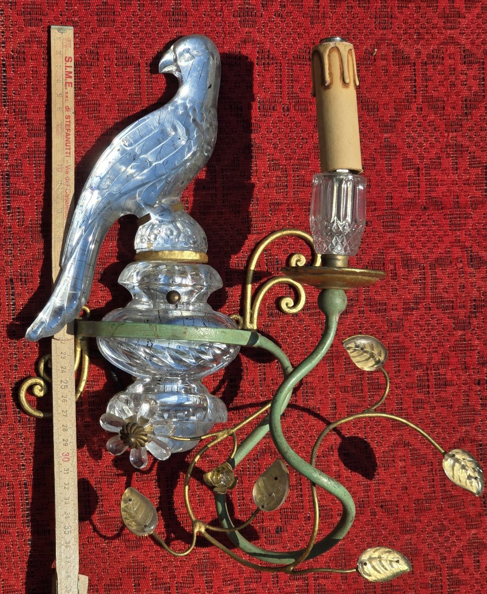 Wall-mounted Lamp With A Parrot, Banci, Florence, Circa 1960-photo-3