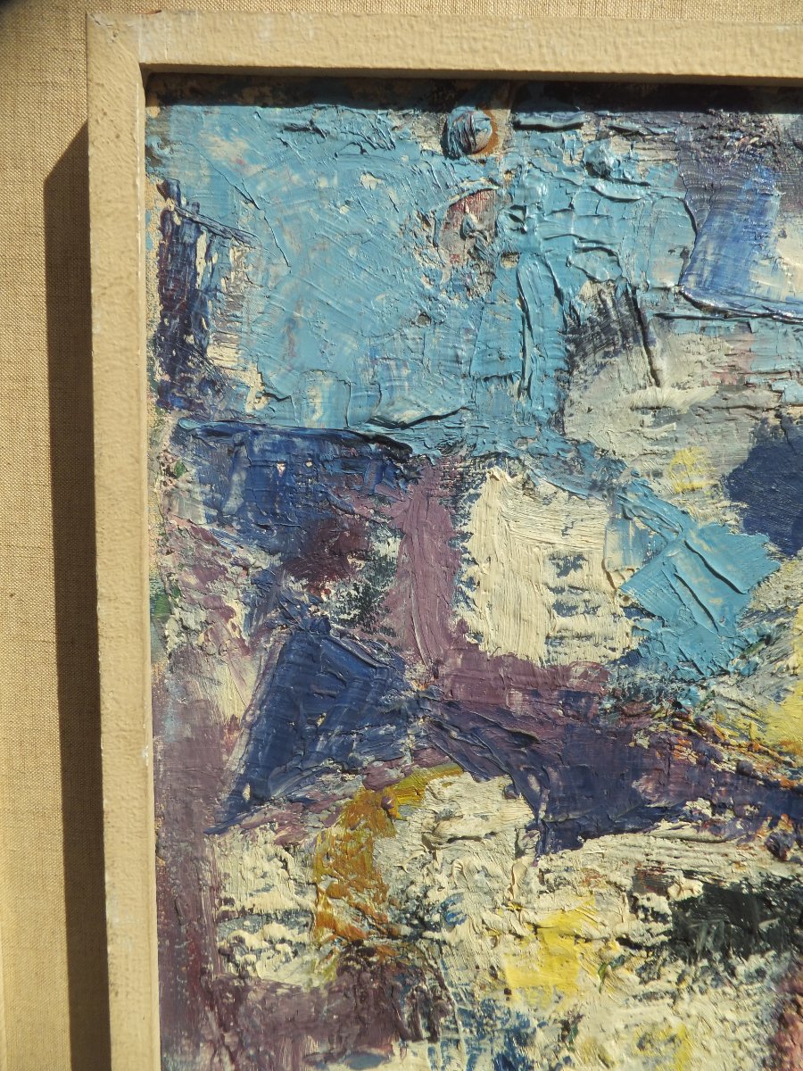Tableau huile sur toile, bouquet de fleurs, Marcella Fratelli, 1962, encadré  cm 75 × 96,5 -photo-3