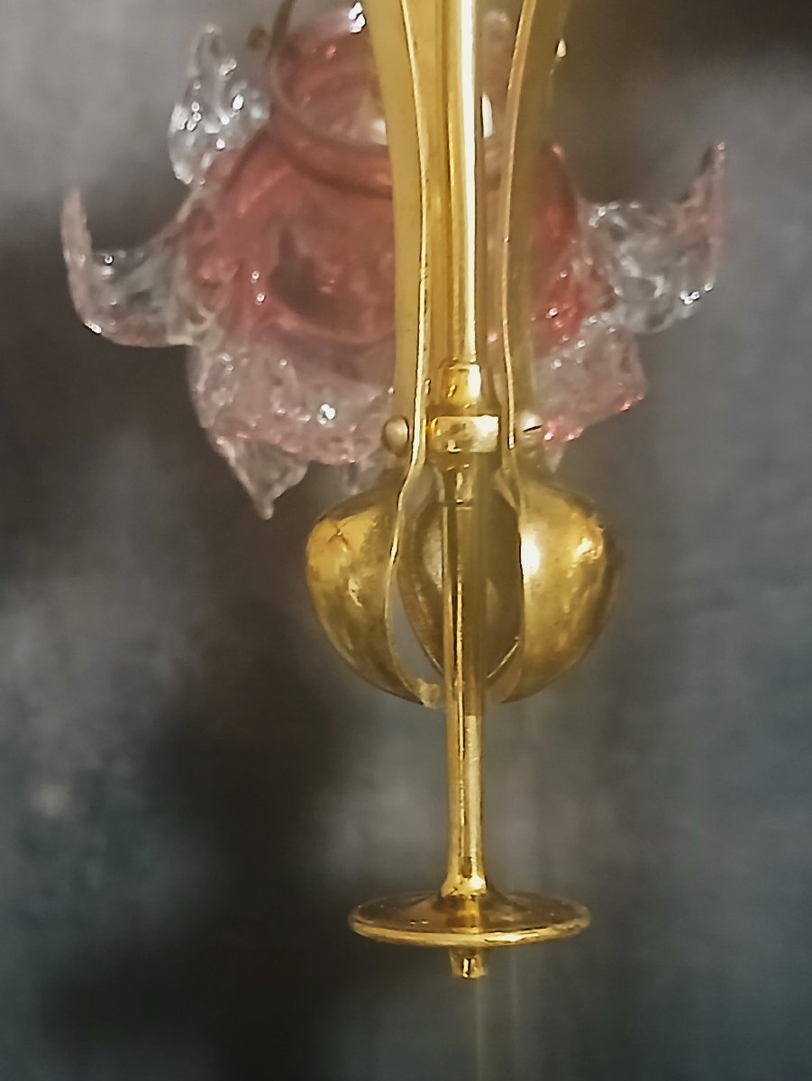 Petit lustre Art Nouveau à 3 lumières-photo-1