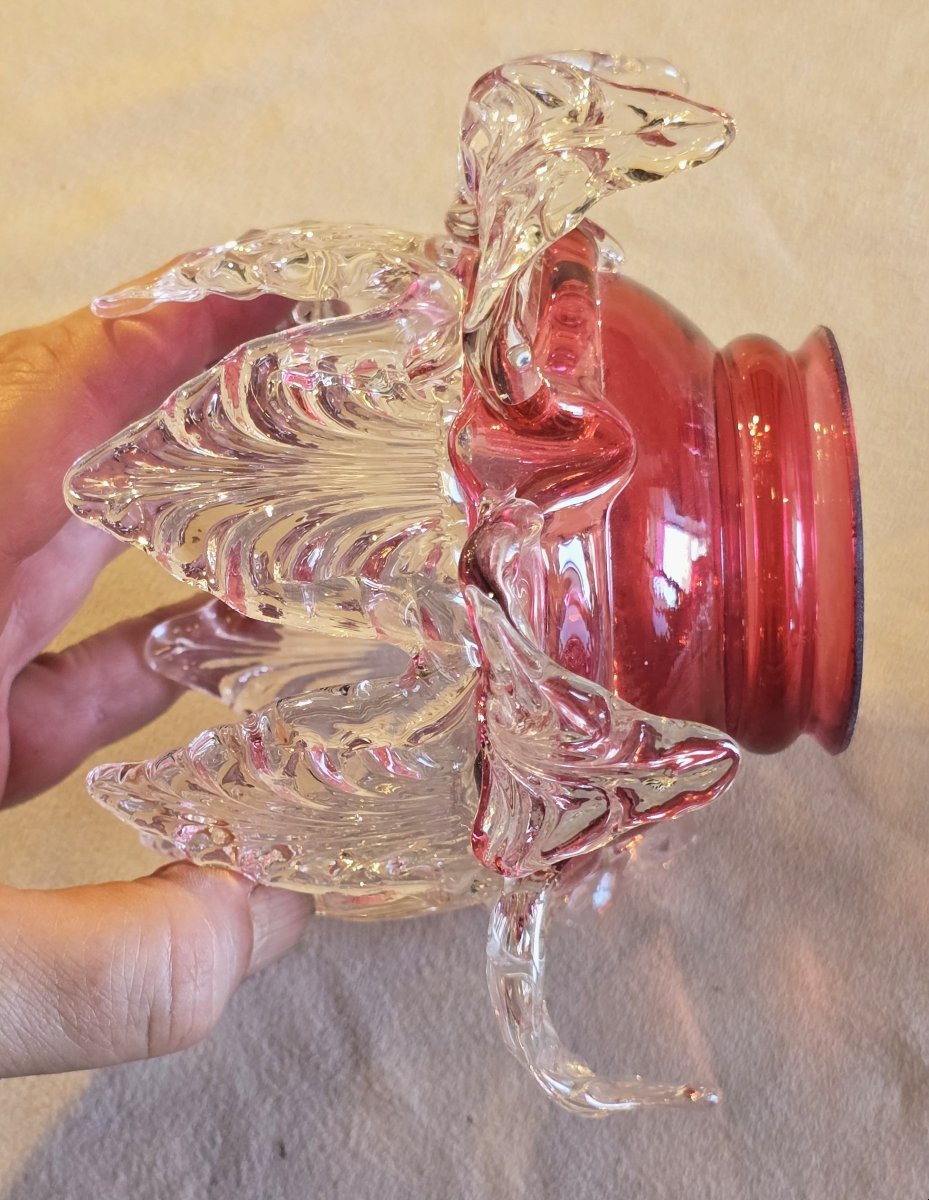 Petit lustre Art Nouveau à 3 lumières-photo-3