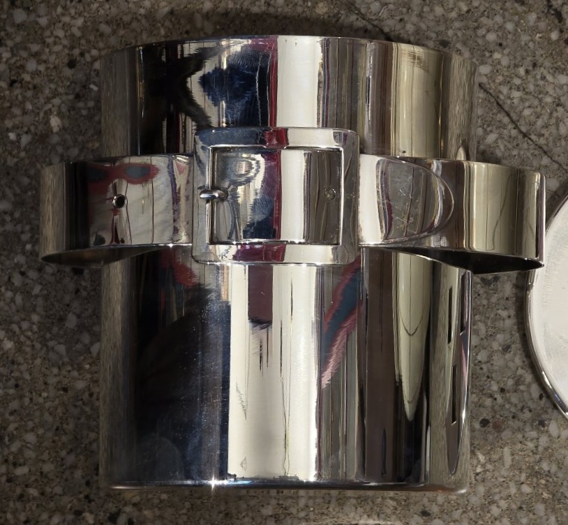 Silver-plated Metal Ice Bucket – Italy, 1970s, In The Style Of Maria Pergay-photo-2