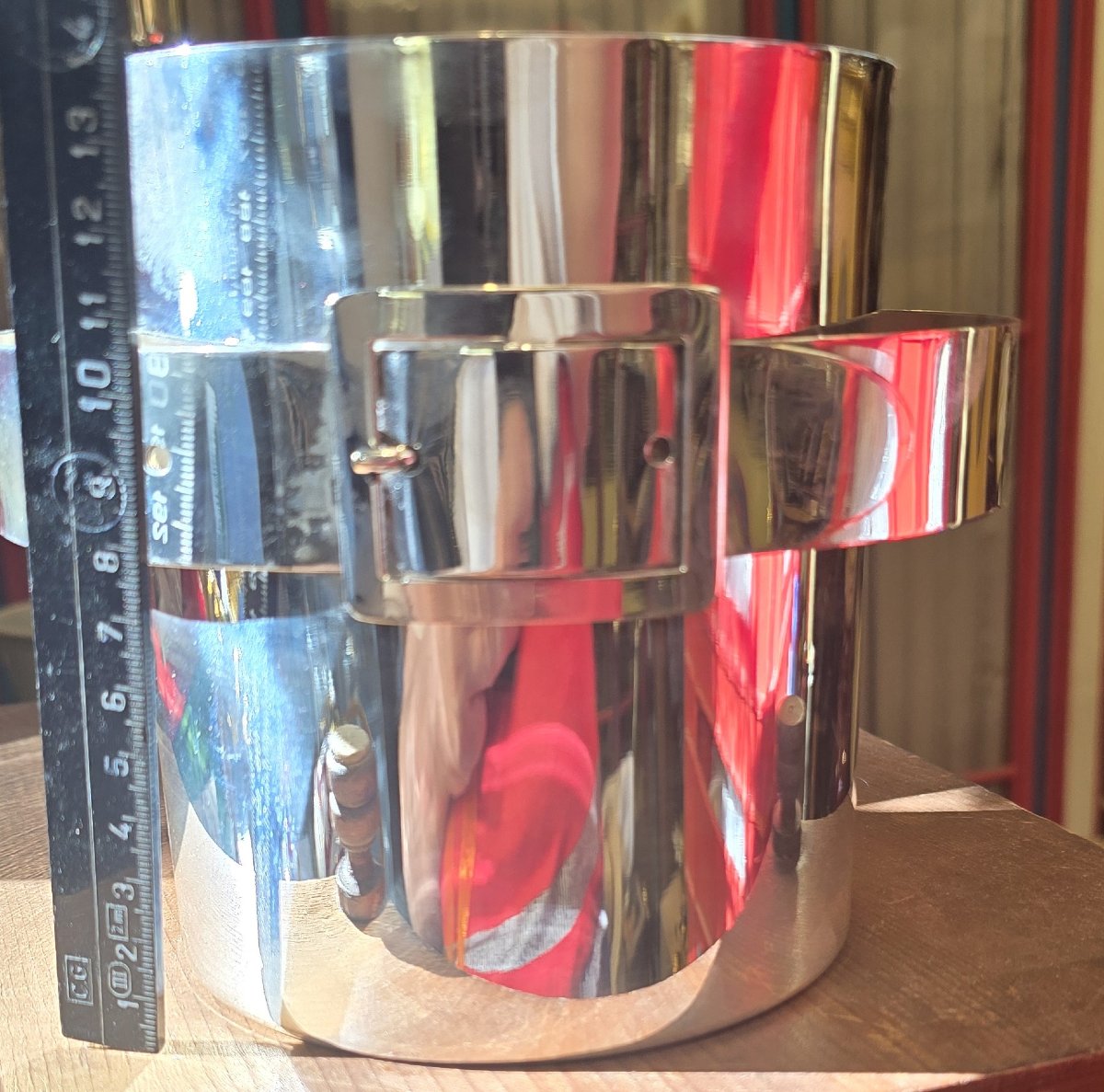 Silver-plated Metal Ice Bucket – Italy, 1970s, In The Style Of Maria Pergay-photo-6