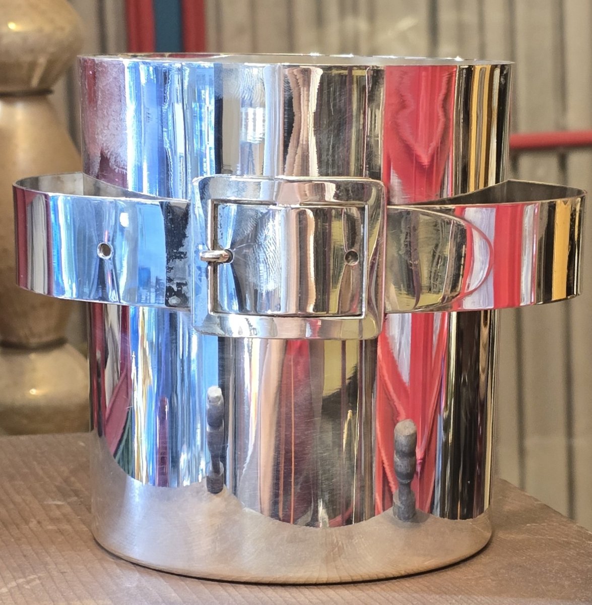 Silver-plated Metal Ice Bucket – Italy, 1970s, In The Style Of Maria Pergay