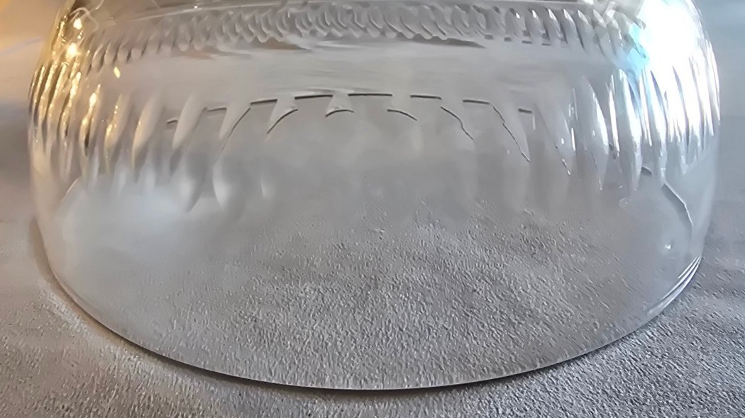 Grande coupe ur piedouche ancienne en cristal taille-photo-4