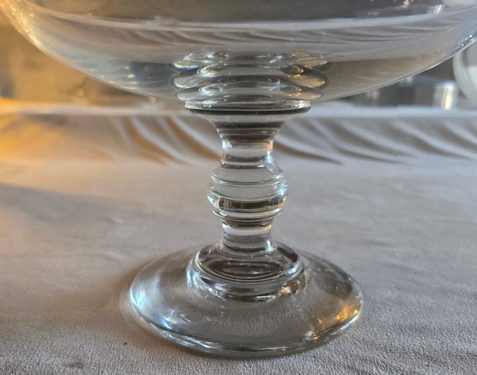 Grande coupe ur piedouche ancienne en cristal taille-photo-1