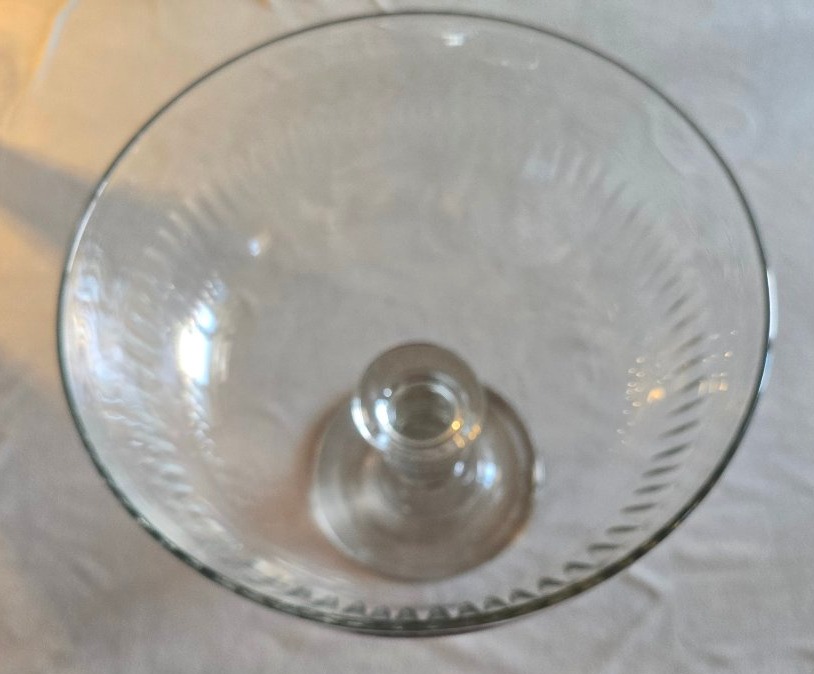 Grande coupe ur piedouche ancienne en cristal taille-photo-2
