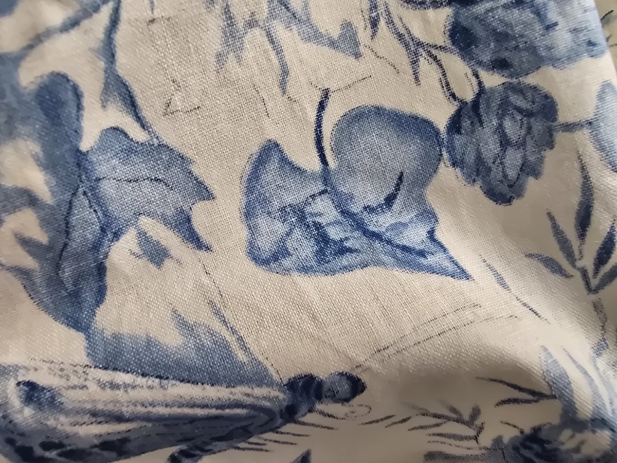 Grande tenture et long metrage toile de jouy IFTA modele Cluny, circa 1980-photo-2