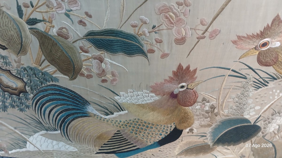 Importante broderie chinoise ancienne, 130x320 cm, vers 1900–1930-photo-2