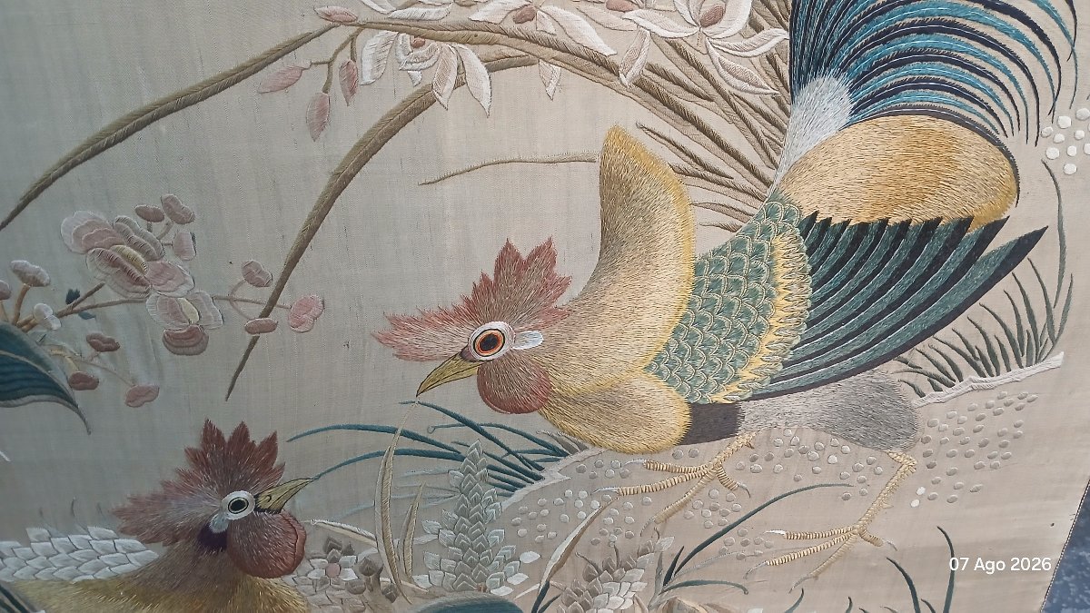 Importante broderie chinoise ancienne, 130x320 cm, vers 1900–1930-photo-3