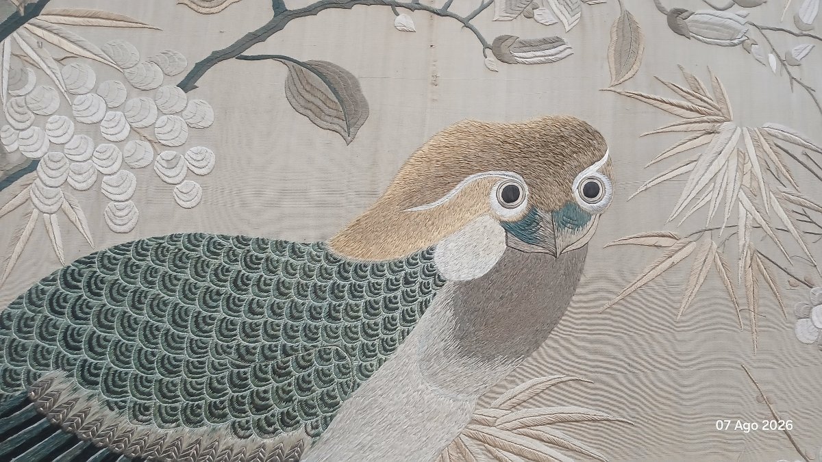 Importante broderie chinoise ancienne, 130x320 cm, vers 1900–1930-photo-1