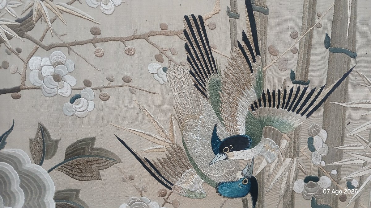 Importante broderie chinoise ancienne, 130x320 cm, vers 1900–1930-photo-2