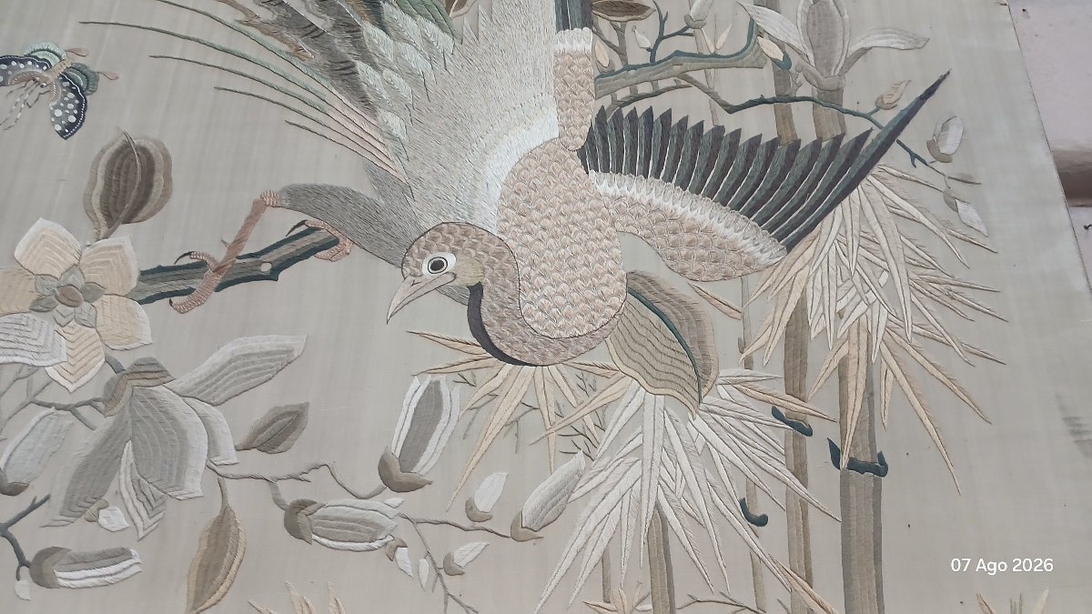 Importante broderie chinoise ancienne, 130x320 cm, vers 1900–1930-photo-3