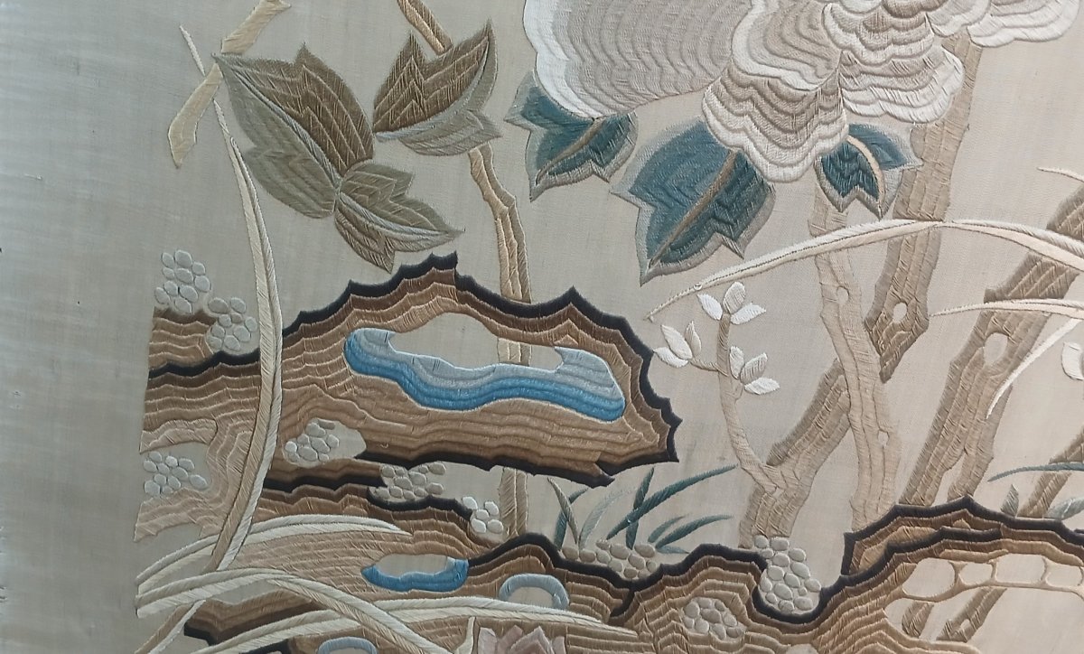 Importante broderie chinoise ancienne, 130x320 cm, vers 1900–1930-photo-4