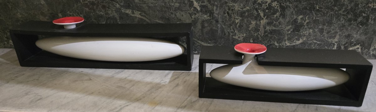 Deux  vases modernistes  PA Crespi, Italie, design années 1960–1970-photo-3