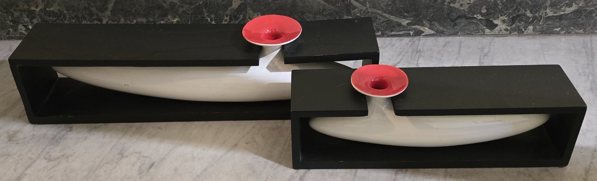 Deux  vases modernistes  PA Crespi, Italie, design années 1960–1970-photo-4