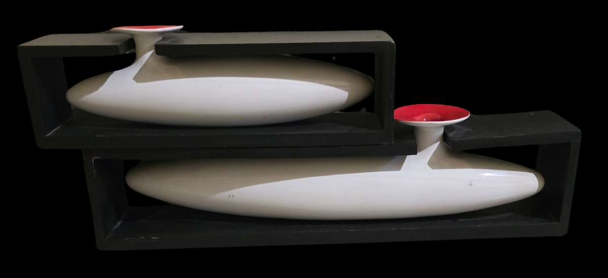 Deux  vases modernistes  PA Crespi, Italie, design années 1960–1970