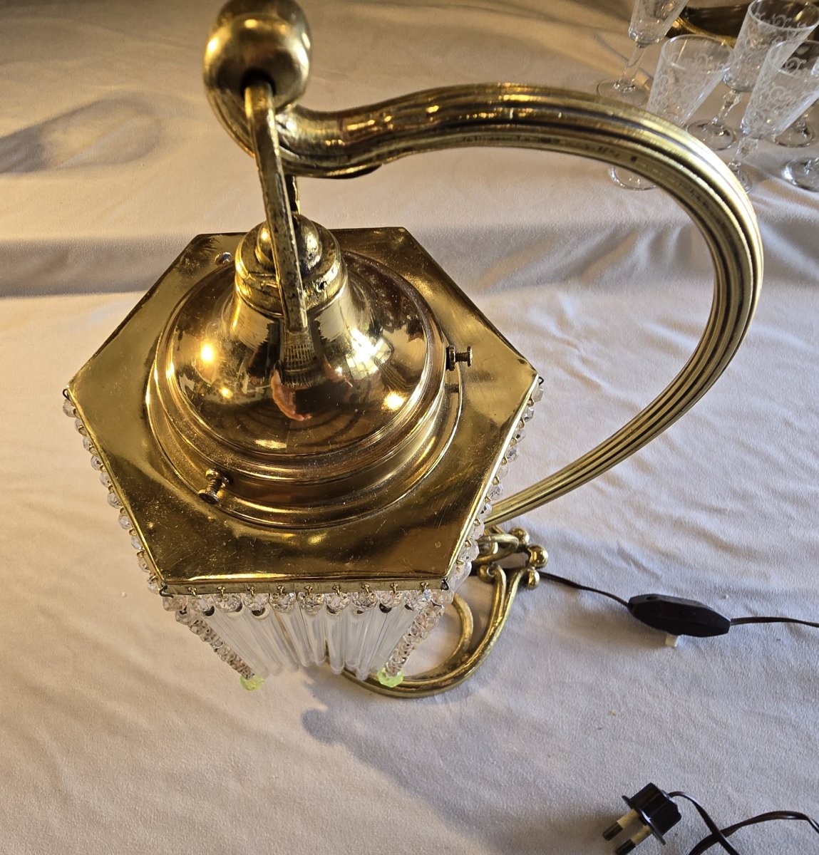Lampe de table ancienne, France,  première moitié du XX ème siècle-photo-3