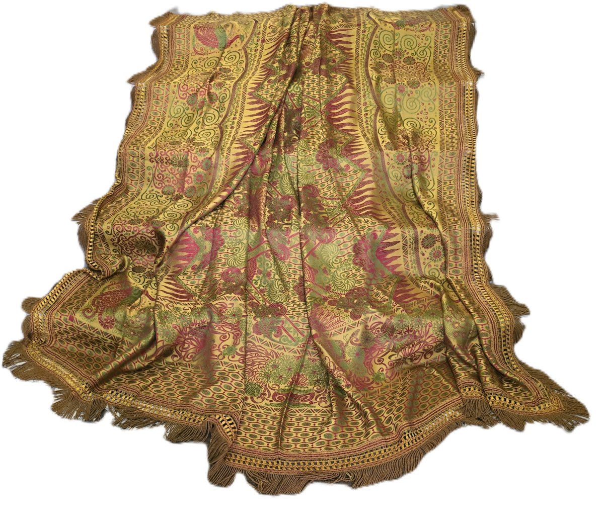 Antique Italian Bedspread, Machine-woven Jacquard, Circa 1960-photo-2
