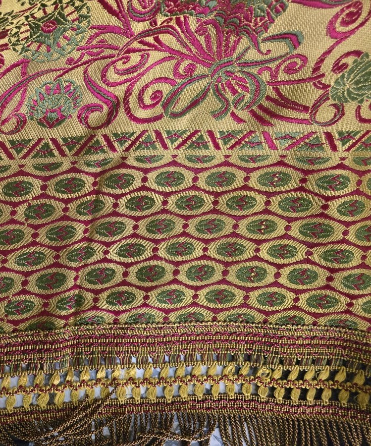 Antique Italian Bedspread, Machine-woven Jacquard, Circa 1960-photo-1