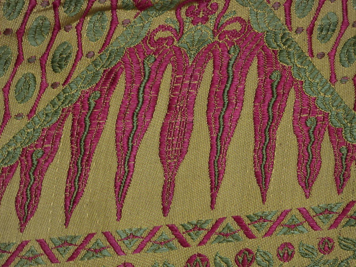 Antique Italian Bedspread, Machine-woven Jacquard, Circa 1960-photo-6