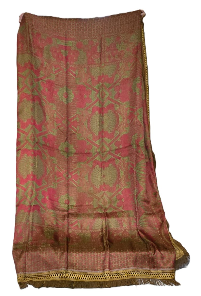 Antique Italian Bedspread, Machine-woven Jacquard, Circa 1960-photo-7