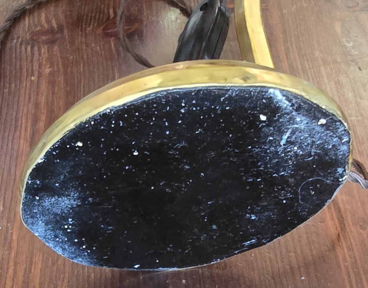 Lampe de table en laiton avec abat‑jour en cristal gravé — début XXᵉ siècle-photo-2