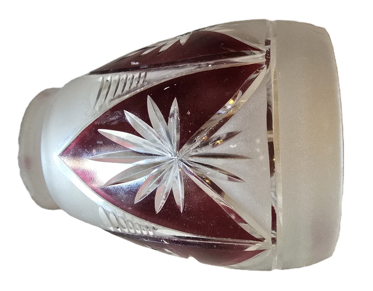 Lampe de table en laiton avec abat‑jour en cristal gravé — début XXᵉ siècle-photo-6