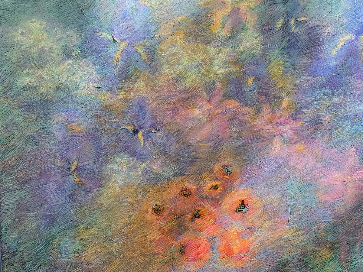 Huile sur toile Composition florale impressioniste  de Margaret Boberek-photo-2