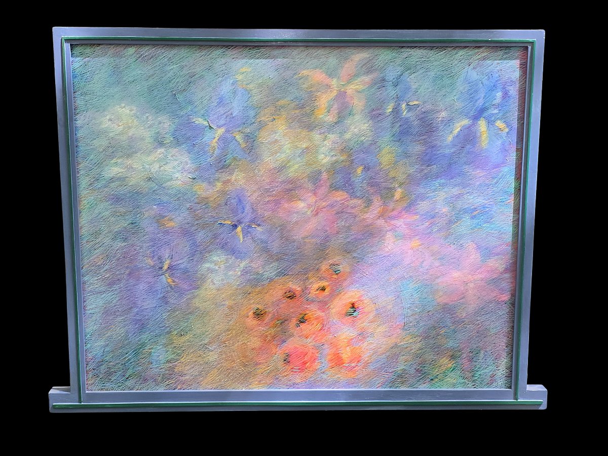Huile sur toile Composition florale impressioniste  de Margaret Boberek