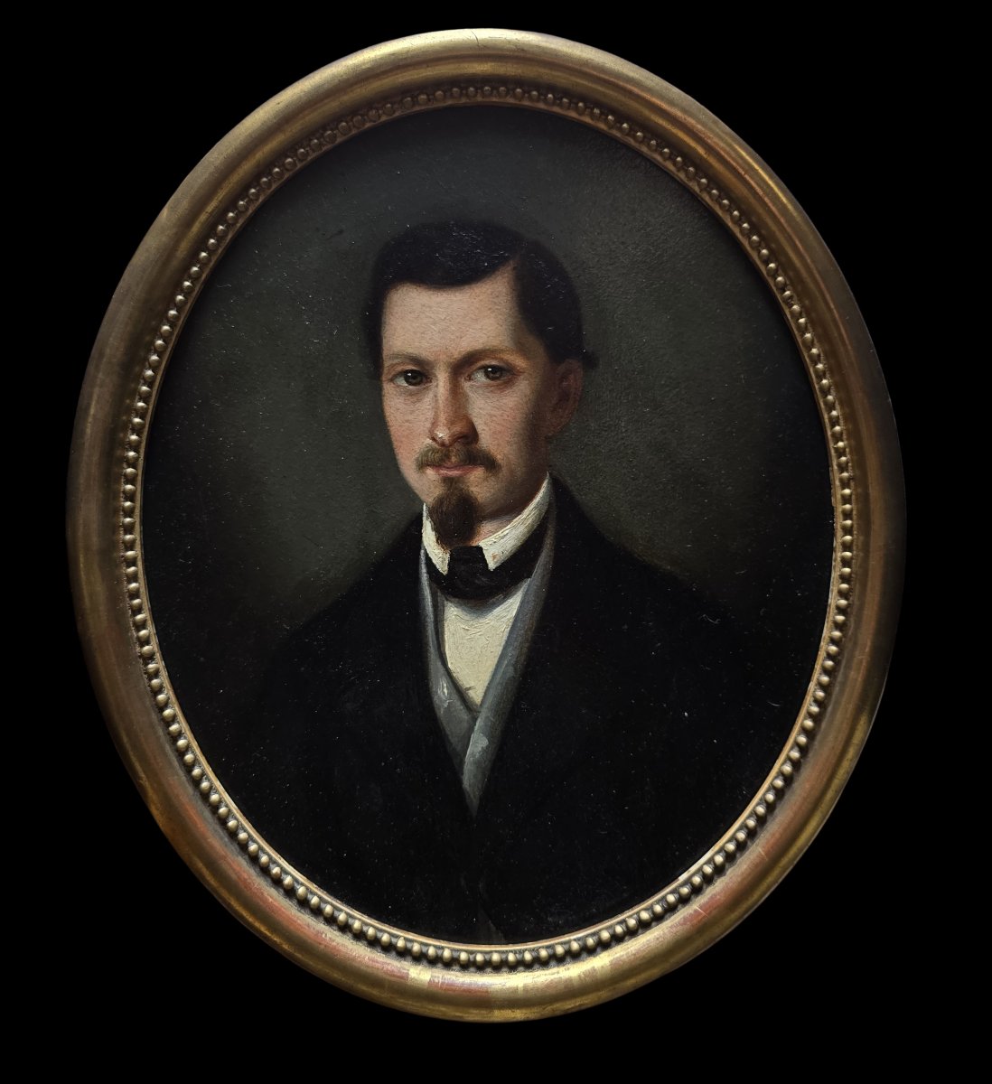 Antique Portrait Of A Young Bourgeois Man, 1856