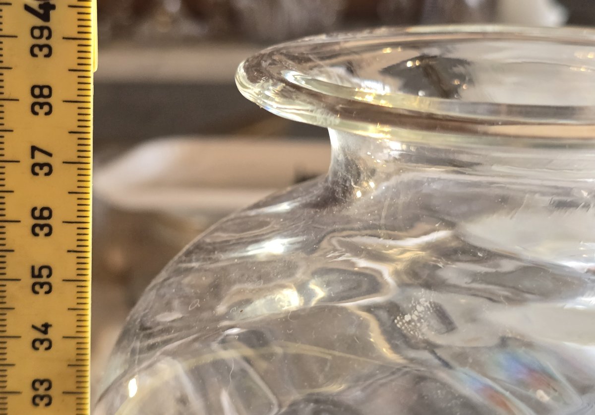 Pair Of Antique Spiral-patterned Blown Glass Vases-photo-5