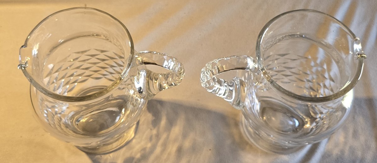 Pair Of Antique Cut-glass Pitchers—second Half Of The 20th Century-photo-3