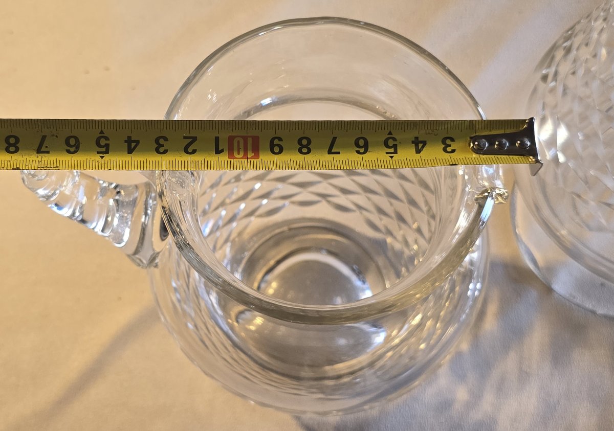Pair Of Antique Cut-glass Pitchers—second Half Of The 20th Century-photo-6