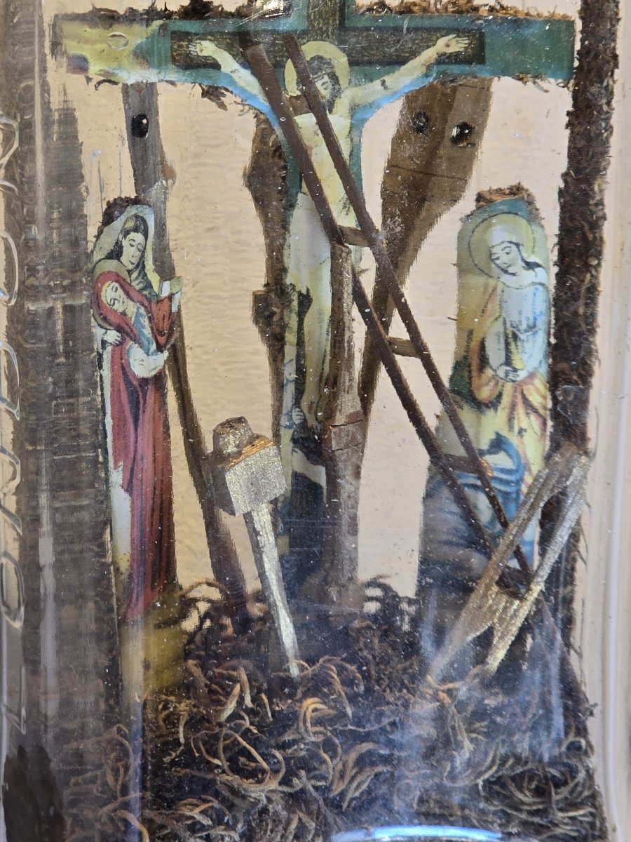 Ancienne crucifixion en bouteille – Arma Christi - Flaschenaltäre-photo-2