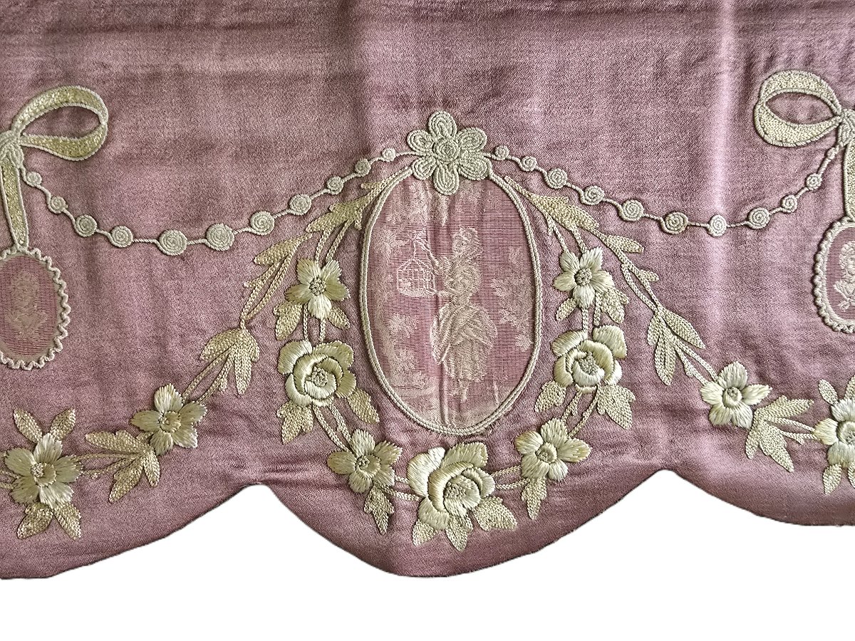 Antique Embroidered Curtain – Late 19th Century-photo-3